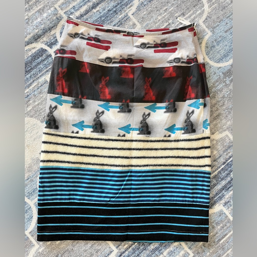 Prada bunny car print cotton skirt